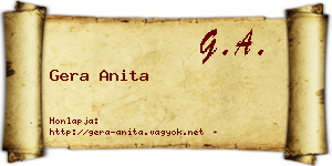 Gera Anita névjegykártya